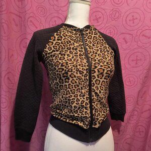 Y2K Kids Leopard Print Zip-Up Jacket